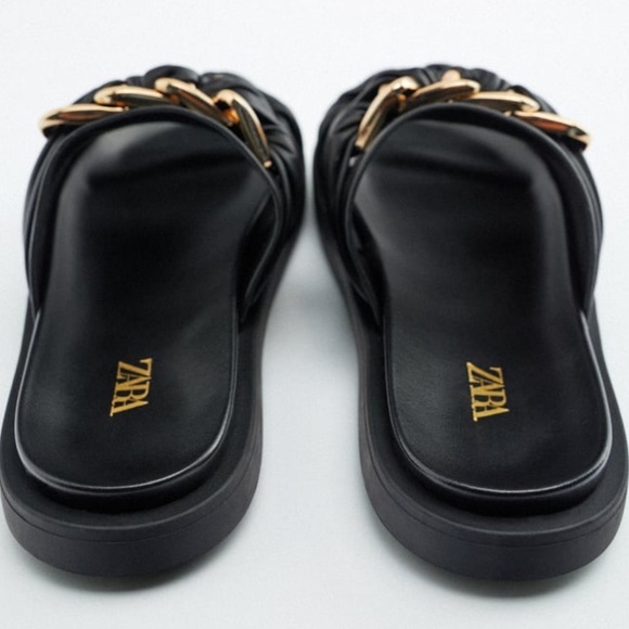 ZARA Flat Sandals with Chain Detail BNWT - Picture 5 of 7